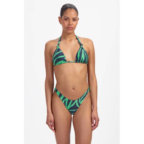 Beachlife high leg bikinibroekje groen/donkerblauw