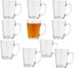 Seasons Tasses en verre avec anse - 10x pièces - verre - 310 ml - vaisselle - 11 x 8 cm