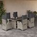 Prolenta Maison Exclusive Tuinset voor de tuin, 7-delig, met kussens, lichtgrijs, van polyrotan