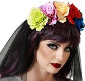 Atosa Halloween/horror verkleed diadeem/tiara/bloemenkrans - zombie/heks/day of the dead - dames/meisjes