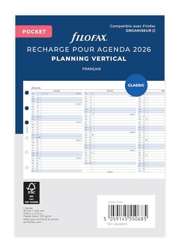 Filofax Franse verticale jaarlijkse zakagenda 2026