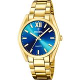 Festina F20640/8 Dames Polshorloge Blauw/Goudkleurig Staal