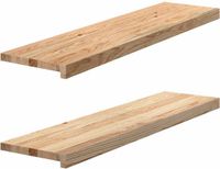vidaXL - Vensterbanken - 2 stuks - onbehandeld - 100x25x2 cm - massief eikenhout