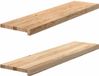 vidaXL - Vensterbanken - 2 stuks - onbehandeld - 100x25x2 cm - massief eikenhout