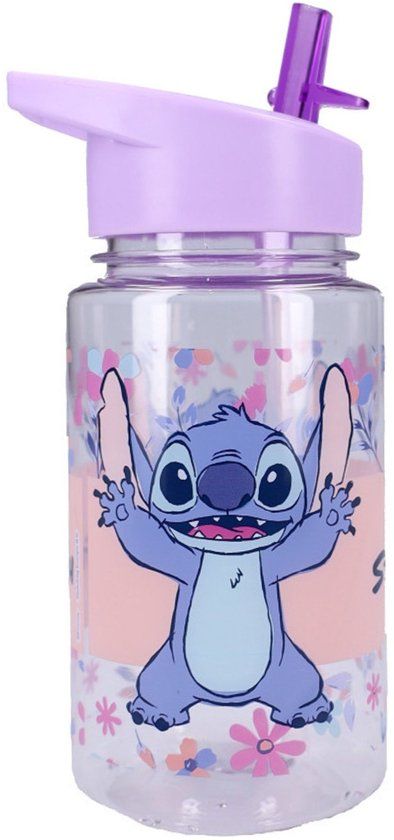 Lilo & Stitch Drink Up Drinkfles - 450ml - Transparant - Kunststof