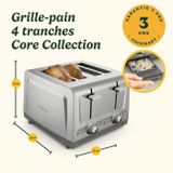 Cuisinart Core Collection broodrooster, 4 sneetjes, roestvrij staal, brede gleuven, QuickView-hendel, bagel- en ontdooifunctie