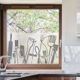 Ambiance Sticker Privacy raamfolie - Keukengerei - Stickers voor ramen en douchedeuren - 40x100cm