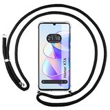 Tumundosmartphone Transparante beschermhoes voor Huawei Honor X7a met zwart koord