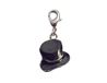 INNSPIRO NICE CHARMS metalen hanger hoed zwart met karabijnhaak 17x19mm 25u, 9x20mm.