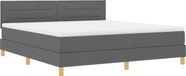 vidaXL Boxspring bed met kussens, donkergrijs, 180 x 200 cm, stof