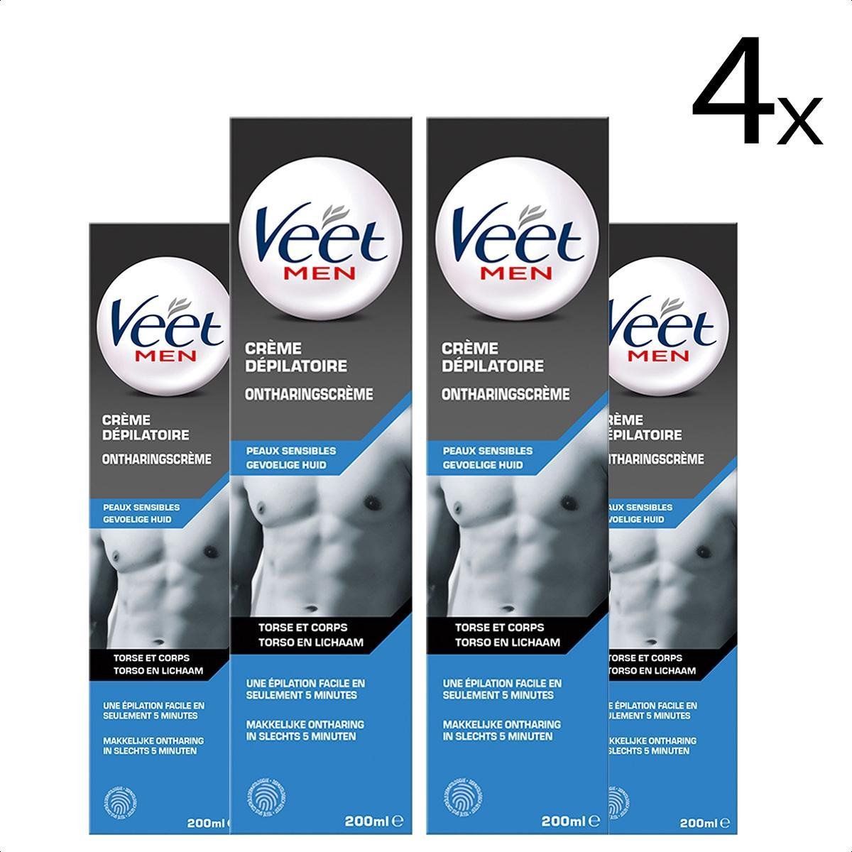 Veet Ontharingscreme - Man - Gevoelige Huid - 200ml x4 - 8710552297576
