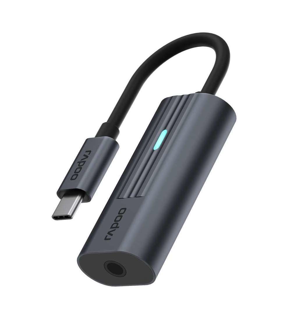 Rapoo UCA-1002 USB-C naar 3.5mm Audio Adapter - Zwart