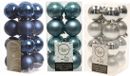 Kaemingk B.V. 48x Boules de Noël en plastique Mélange Bleu foncé/Argent/Bleu glacier 4 cm