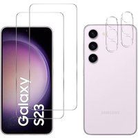 Phonillico® Samsung Galaxy S23 Gehard Glas & Camerabescherming [2 Stuks]