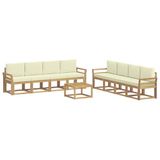 vidaXL Buiten bankenset 9 st Wit en crèmekleurig