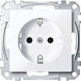 Schneider Electric Merten Schuko stopcontact, aanraakbeveiliging, schroeflifklemmen, systeem M, glanzend wit, artikelnummer MEG2400-0325