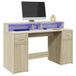 Maison Exclusive - Bureau avec éclairage LED, aspect chêne Sonoma, 140 x 55 x 91 cm, bois composite