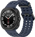 By Qubix Qubix Marine Band siliconen bandje voor Samsung Galaxy Watch Ultra / Ultra 2 - 47mm - Donkerblauw