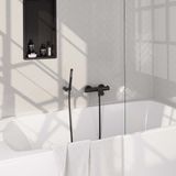 Brauer Black Carving opbouw baddouche thermostaatkraan SET 03 mat zwart