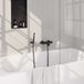 Brauer Black Carving opbouw baddouche thermostaatkraan SET 03 mat zwart