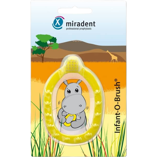 Miradent Infant-O-Brush Baby Tandenborstel/Bijtring - Geel