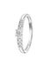 Lucardi Dames ring met 7 diamanten (0,05ct) - Ring - Cadeau - 14 Karaat Goud - Witgoud