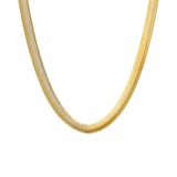 Lucardi Dames Stalen goldplated ketting met platte schakel