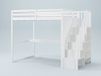 Vente-unique lit mezzanine bois blanc 140 x 190 cm