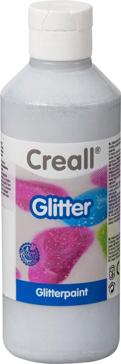 Creall glitterverf 250ml zilver