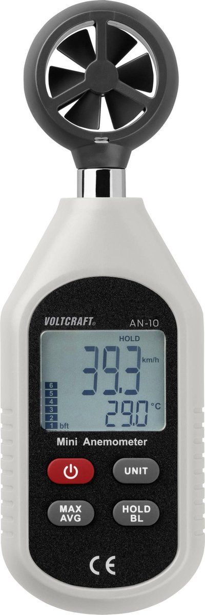 VOLTCRAFT AN-10 Windmeter 0.3 tot 30 m/s Magnetisch vleugelrad