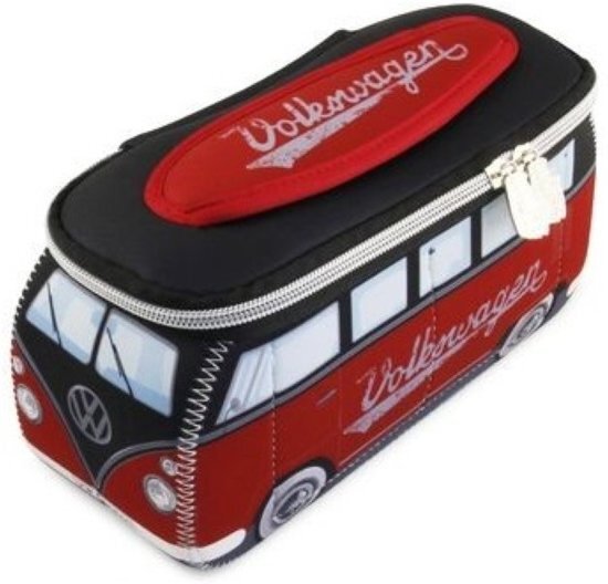 - Toilettas Neoprene VW Bus Rood Met Zwart