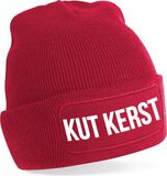Bellatio Decorations Kut kerst muts - unisex - one size - Rood - wintermuts