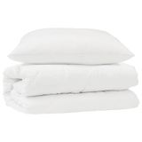 VidaXL Dekbed set met kussen 2 st wit microvezel