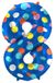 Folat Folieballon Cijfer 8 Colorful Dots - 86 cm