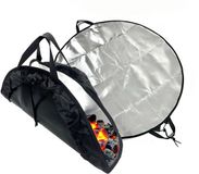 Merkloos Relaxdays Vuurvaste Onderlegger - Ø 60 cm - Zwart en Zilver - Metaal - Antislip