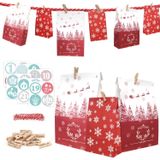 Merkloos / Sans marque Adventskalender om te vullen met 24 geschenktassen en accessoires