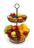Merkloos Relaxdays Fruitschaal etagère - 2 laags - metaal - zwart