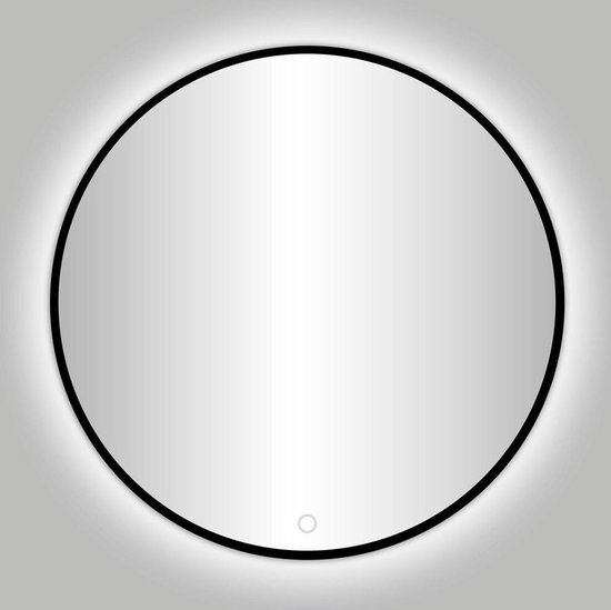 Best Design Venetië Ronde LED Badkamerspiegel - 80x80cm - Mat Zwart
