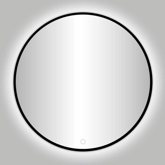 Best Design Venetië Ronde LED Badkamerspiegel - 80x80cm - Mat Zwart