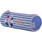 DOHE Pink Panther Pennenetui, rond, ritssluiting, officieel gelicentieerd product, robuust polyester, 21 x 7,5 x 7,5 cm, schoolbenodigdheden