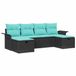 vidaXL Banc de jardin 6 pièces poly rotin noir