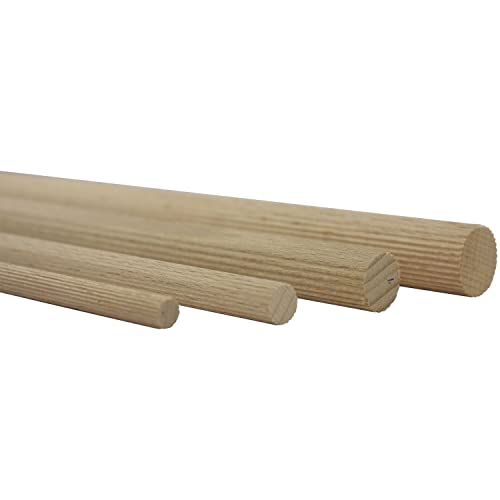 vasalat Houten stokken gegroefd om te knutselen 100 cm x 10 mm beuken natuur 12 stuks