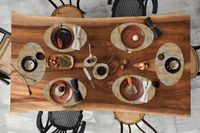 Merkloos Ovale placemats - Roest print - Vintage - 6 stuks