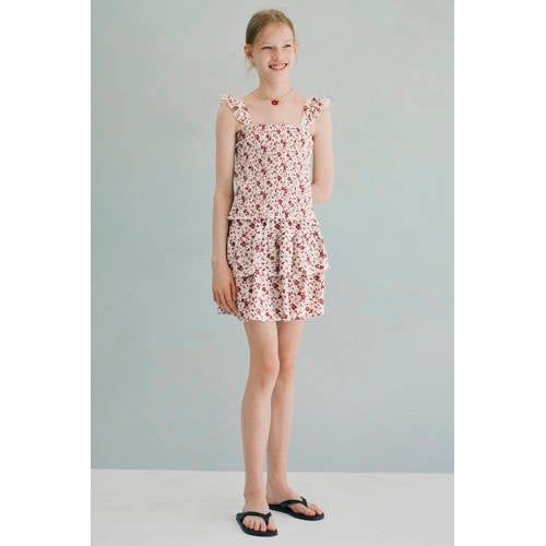 Mango Kids gebloemde korte rok - ecru