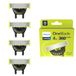 Philips OneBlade Original 360 meskoppen, compatibel met alle OneBlade en Pro elektrische scheerapparaten en trimmers, origineel van Philips, 4x One Blade, 16 maanden levering (QP440/60)