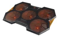 Deltaco Gaming GAM-072 Refroidisseur pour ordinateur portable avec 5 ventilateurs, 1300 tr/min, USB, Noir/Orange