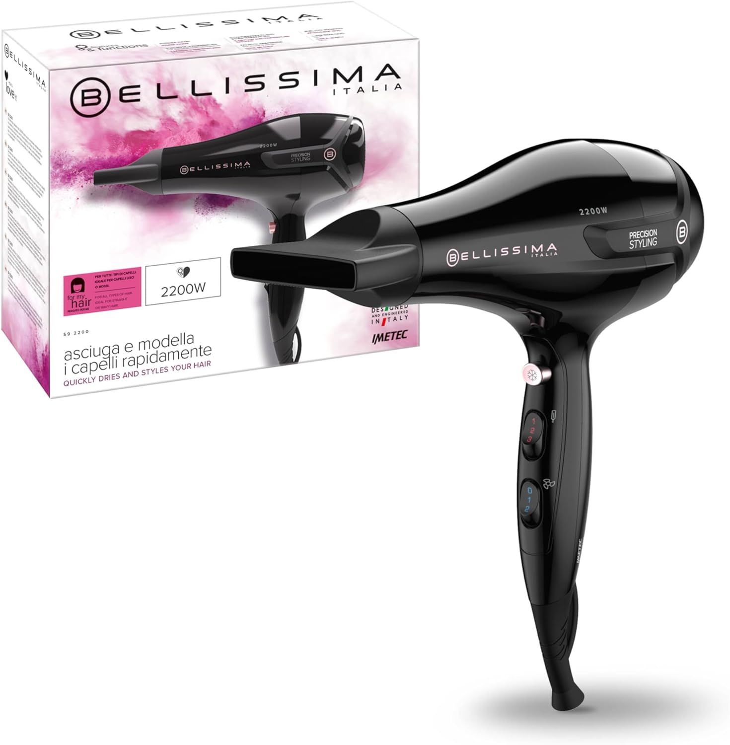 Bellissima S9 2200 - Haardroger - 2200W - Zwart