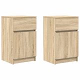 vidaXL Nachtkastjes 2 stuks Sonoma eiken 39x35x65 cm engineering hout