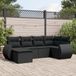 Maison Exclusive - Ensemble de meubles de jardin 6 pièces avec canapé et coussins, noir, en polyrotin