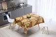 Bonamaison Tafelkleed, Anti-Mold, Sneldrogend, Waterdicht, 100% Polyester Tafellaken, Bruine tinten, 140 x 140 Cm - Ontworpen en Vervaardigd in Turkije